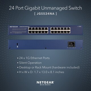 Foto 2 | Conmutador Netgear Gigabit Ethernet de 24 Puertos No Gestionado JGS524 - Venta Internacional