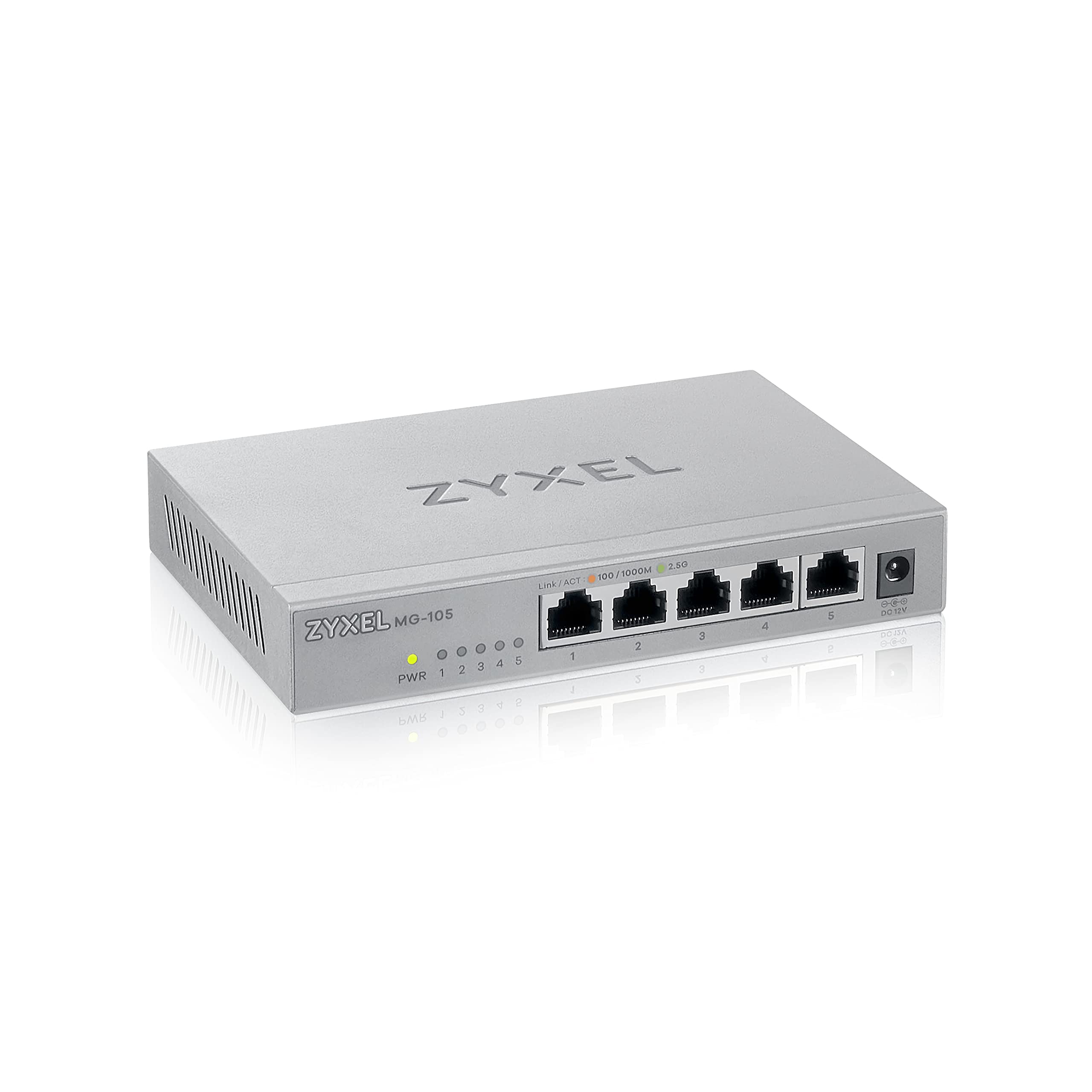 Conmutador Zyxel de 5 Puertos y 2,5 GB Multigig Ethernet no Gestionado MG-105 - Venta Internacional