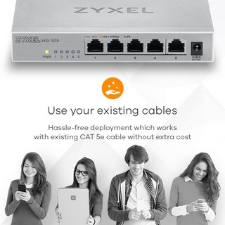Foto 6 | Conmutador Zyxel de 5 Puertos y 2,5 GB Multigig Ethernet no Gestionado MG-105 - Venta Internacional