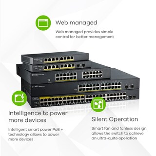 Foto 3 | Conmutador Zyxel GS1900-24EP Gigabit Ethernet Poe+ de 24 Puertos - Venta Internacional
