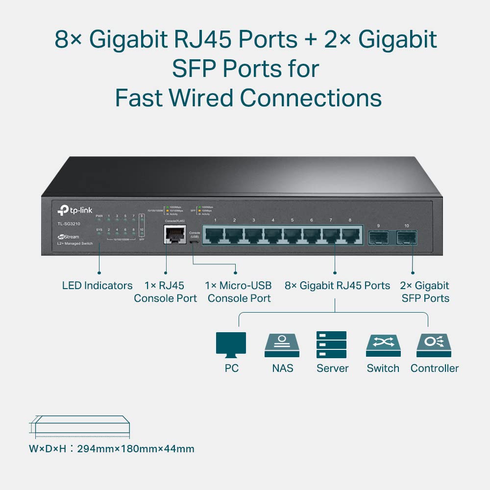 Foto 3 pulgar | Conmutador Gigabit TP-Link TL-SG3210 V3 de 8 Puertos con 2 Ranuras SFP - Venta Internacional