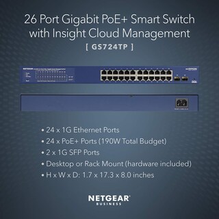 Foto 2 | Conmutador Netgear GS724TP PoE+ Gigabit Ethernet de 26 Puertos - Venta Internacional