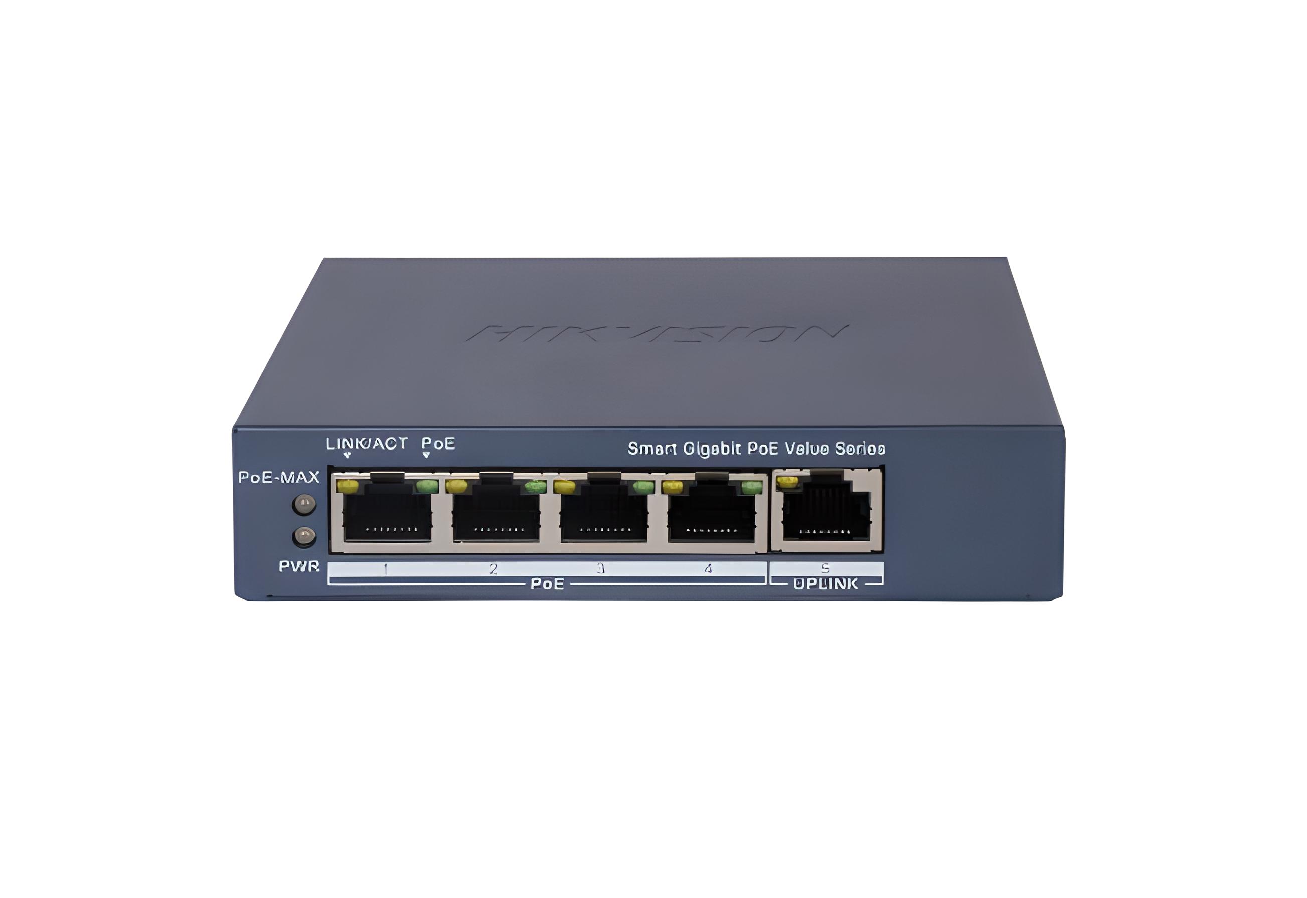 Foto 2 pulgar | Conmutador Switch Hikvision DS-3E1505P-EI/M 5 Puertos Gigabit Ethernet 10/100/1000 4 X Poe+ 45w