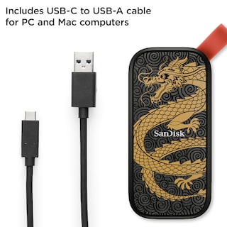 Foto 3 | Ssd Portátil Sandisk Dragon Edition De 1 Tb Usb-c A 800 Mb/s - Venta Internacional.