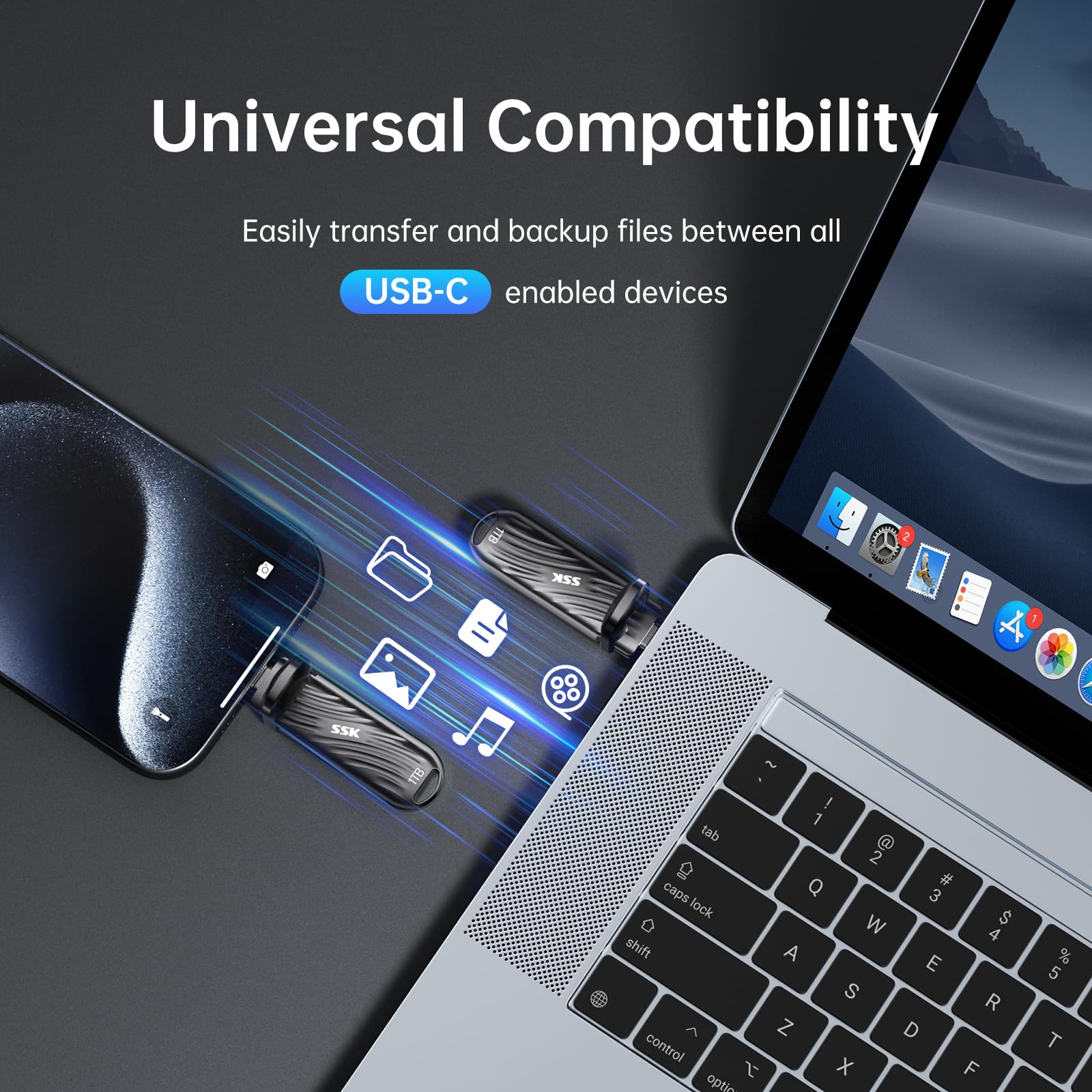 Foto 5 pulgar | Unidad Ssd Externa Ssk Usb-c 3.2 Gen2x2 De 1 Tb Hasta 2000 Mb/s - Venta Internacional.