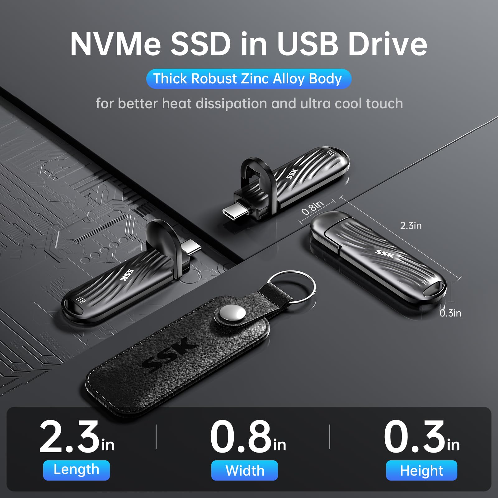 Foto 7 | Unidad Ssd Externa Ssk Usb-c 3.2 Gen2x2 De 1 Tb Hasta 2000 Mb/s - Venta Internacional.