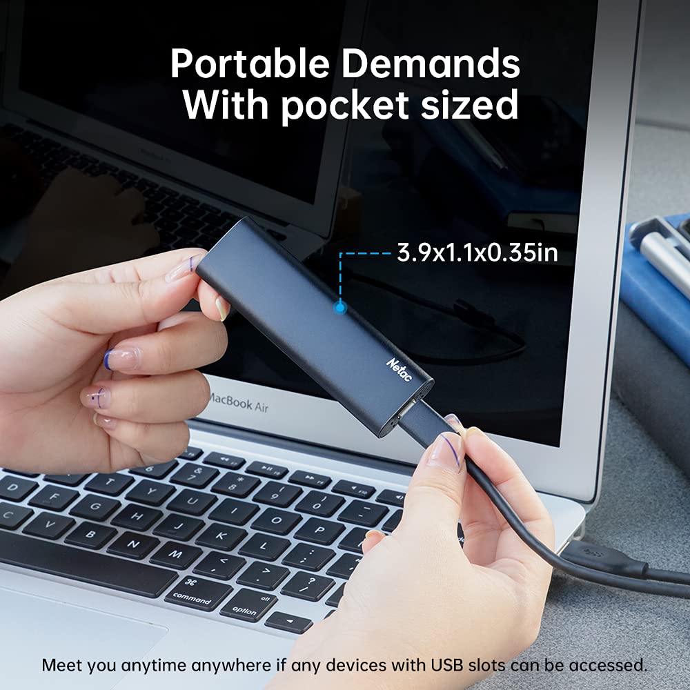 Foto 5 | Ssd Portátil Netac Slim De 250 Gb Usb 3.2 Gen 2 Tipo C De 10 Gbps - Venta Internacional.