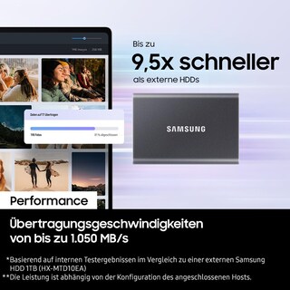 Foto 6 | Ssd Samsung T7 Portátil Usb 3.2 Gen. 2 De 1 Tb, Externo, Titanio - Venta Internacional.