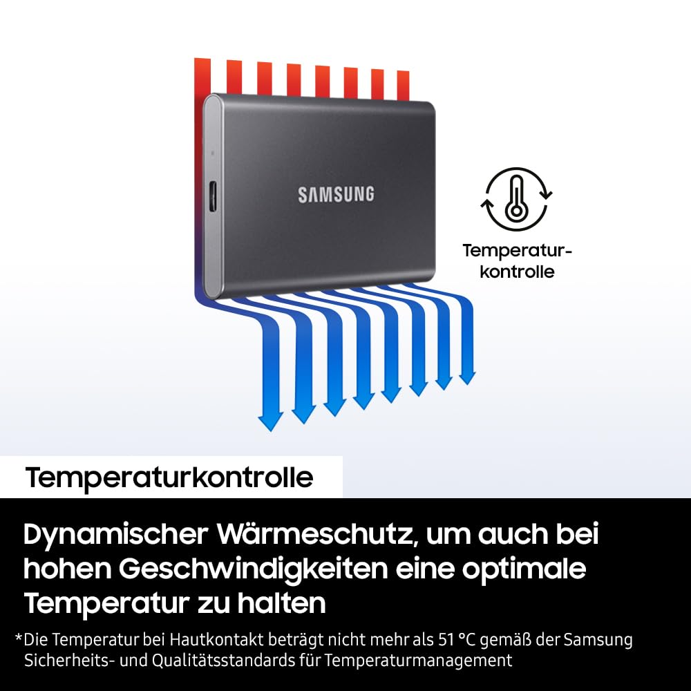 Foto 8 pulgar | Ssd Samsung T7 Portátil Usb 3.2 Gen. 2 De 1 Tb, Externo, Titanio - Venta Internacional.