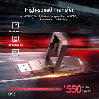 Foto 3 | Unidad De Estado Sólido Externa Portátil Netac 512gb Usb 3.2 - Venta Internacional.