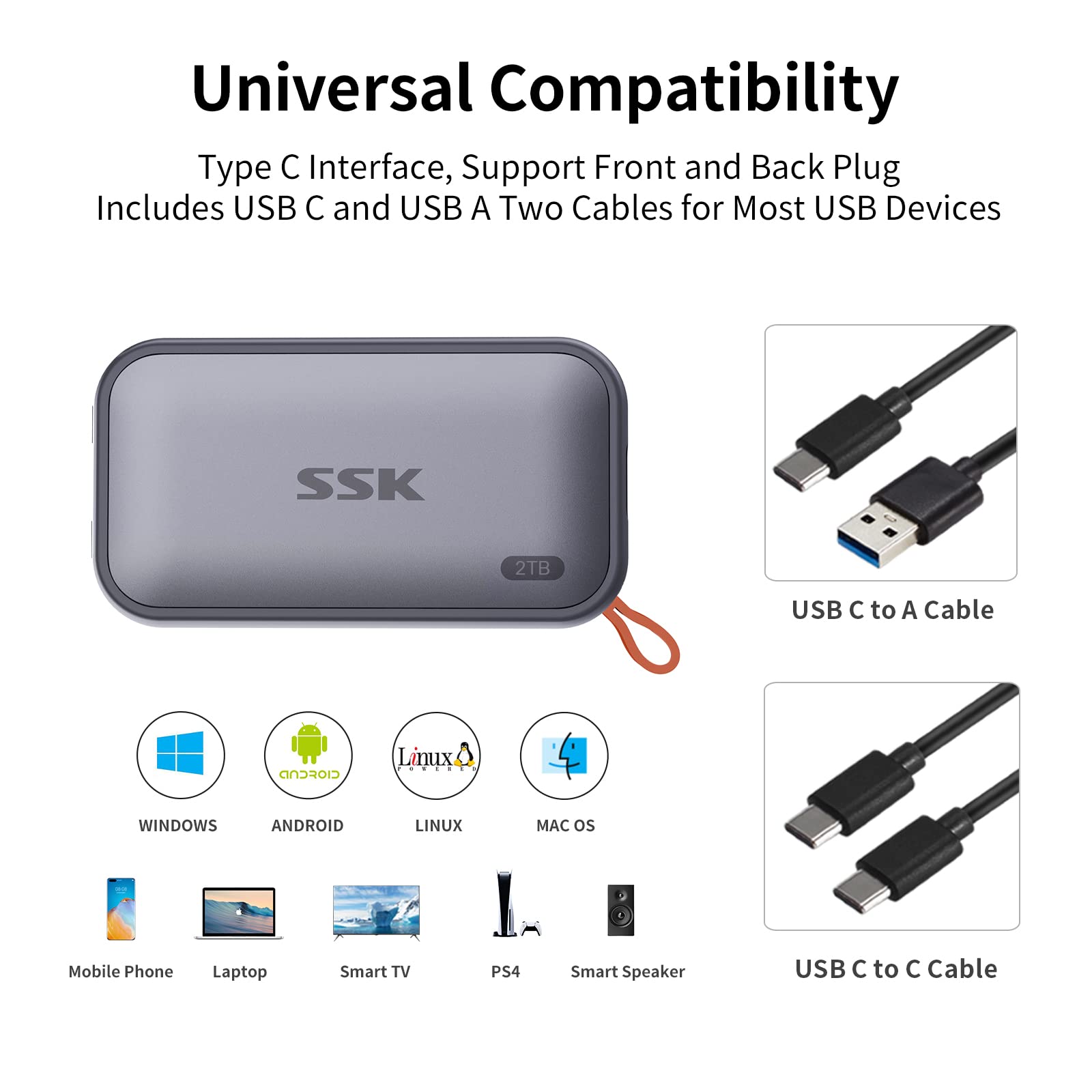 Foto 5 pulgar | Unidad De Estado Sólido Externa Ssk Portable Ssd 2tb Usb 3.2 Gen2 - Venta Internacional.