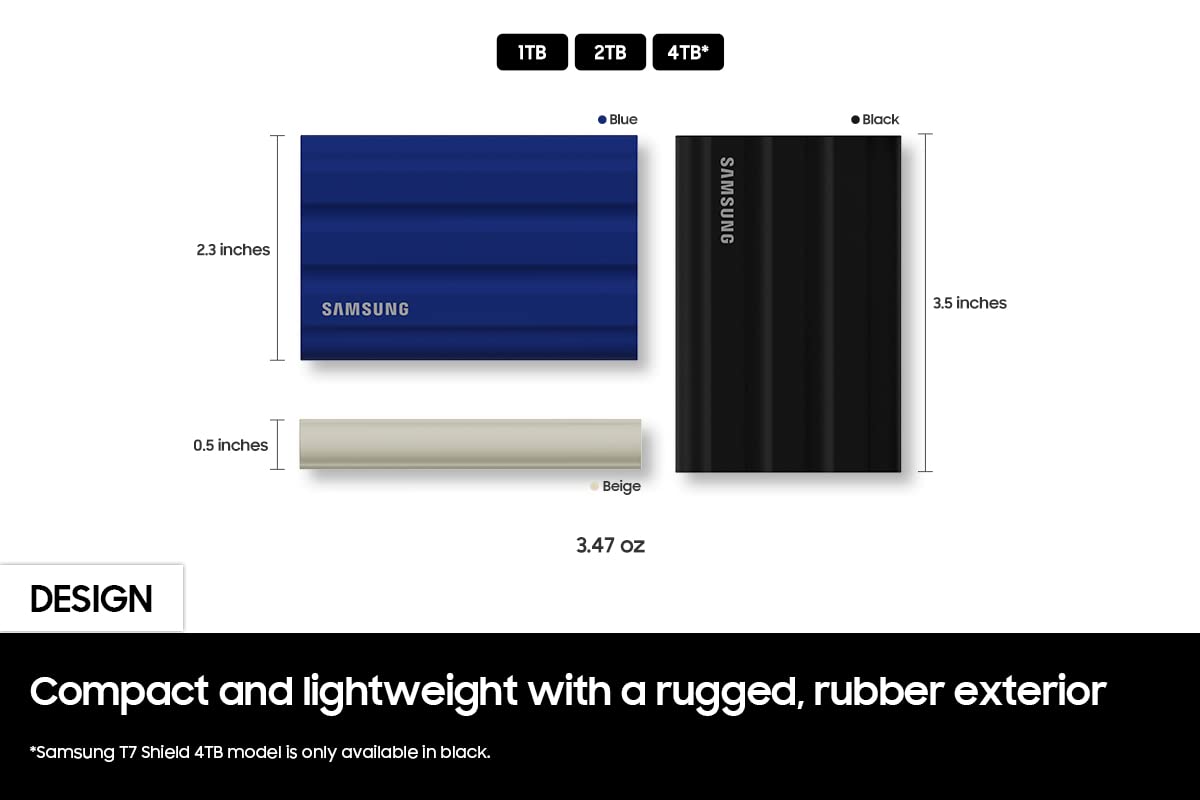 Foto 4 pulgar | Ssd Portátil Samsung T7 Shield De 4 Tb, 1050 Mb/s, Resistente, Negro - Venta Internacional.