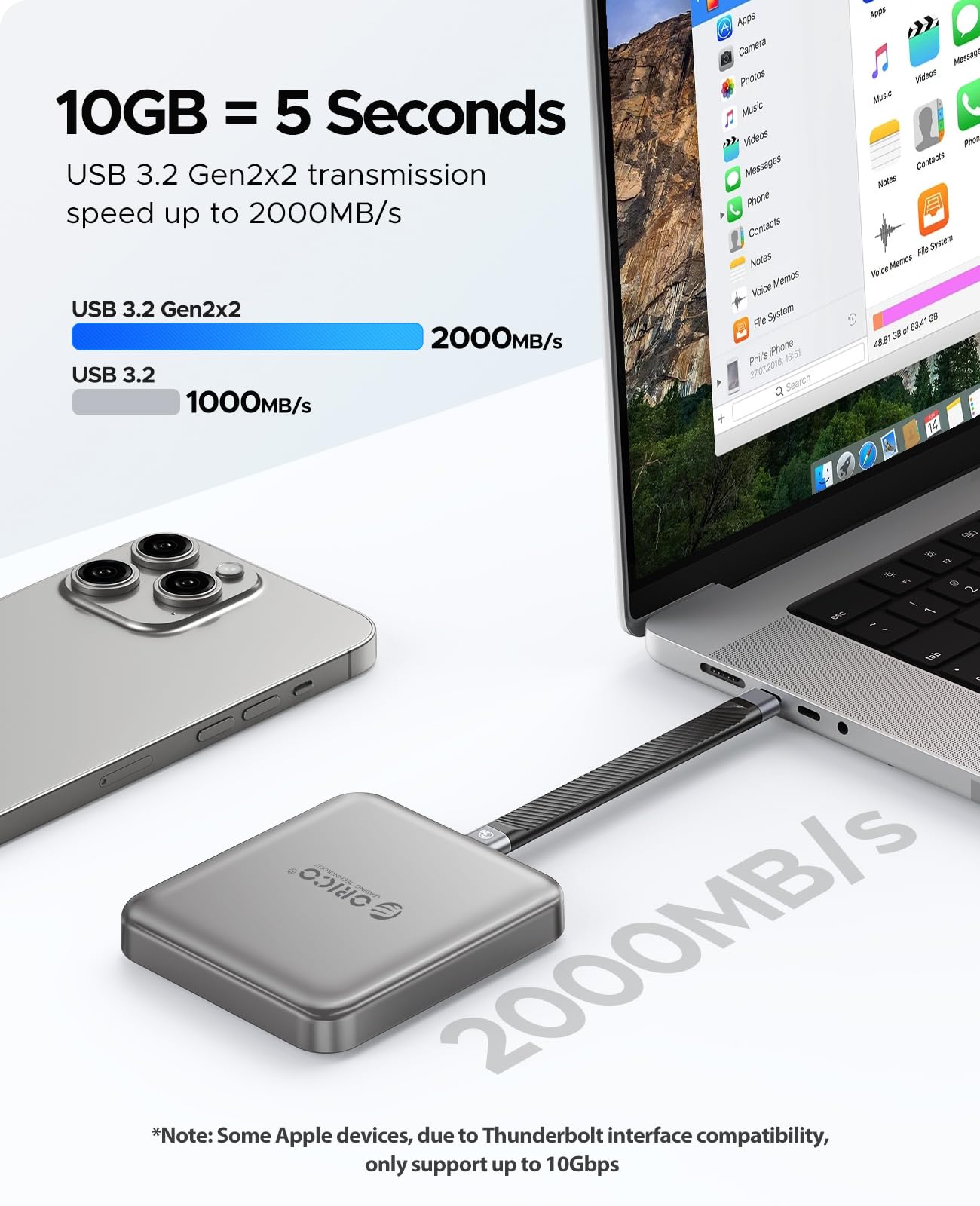 Foto 5 pulgar | Ssd Externo Orico A20plus De 2 Tb Magnético 4k Prores Hdr - Venta Internacional.