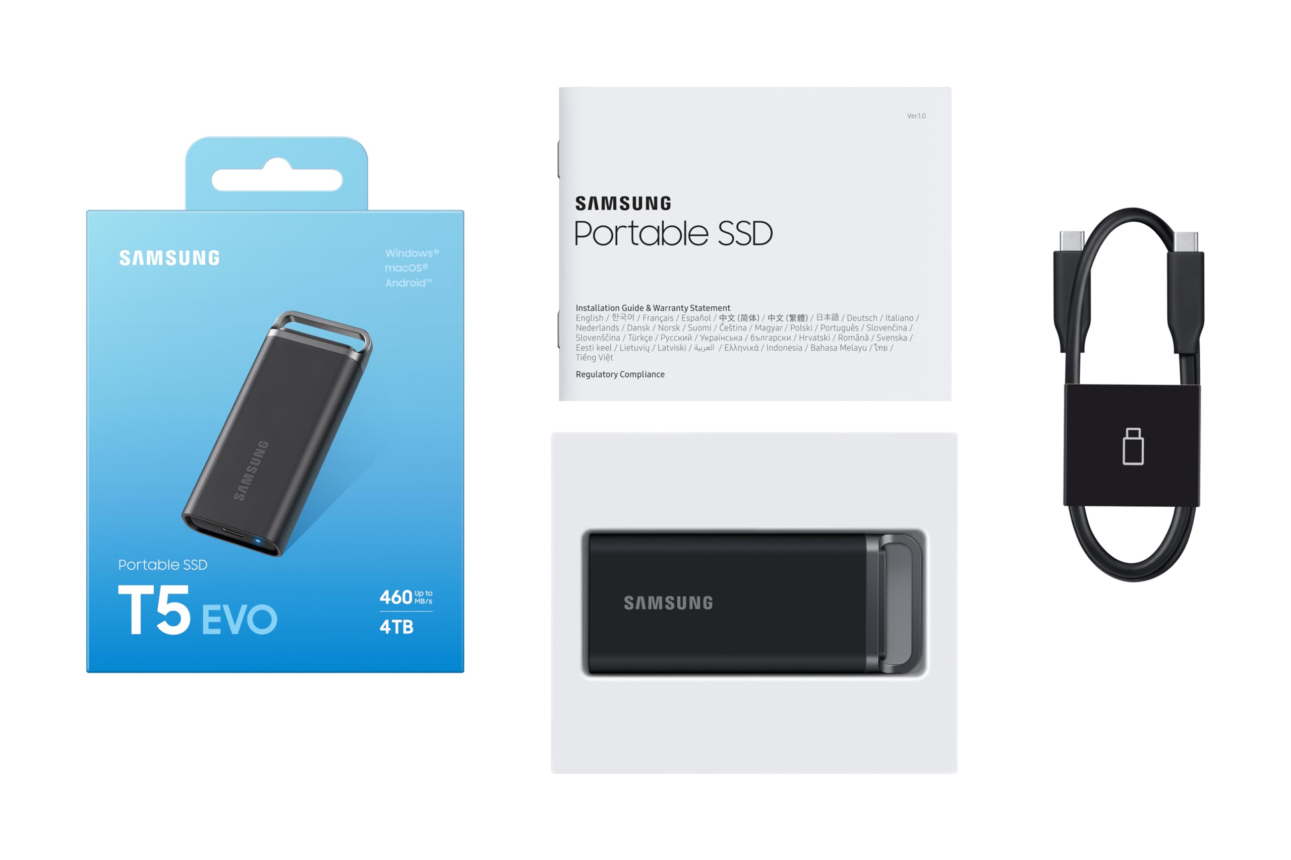 Foto 4 pulgar | Ssd Portátil Samsung T5 Evo De 4 Tb Usb 3.2 Gen 1, Color Negro - Venta Internacional.