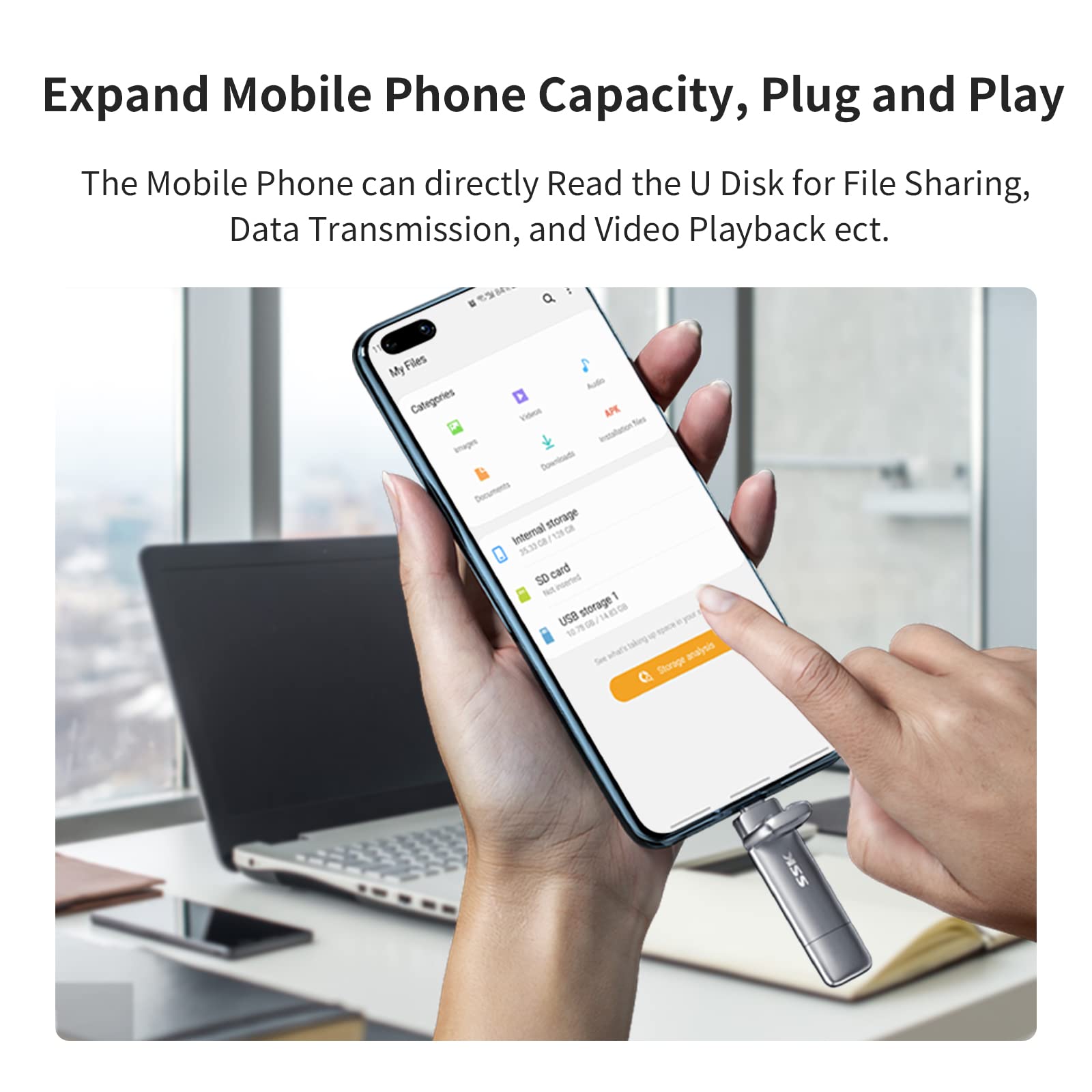 Foto 8 pulgar | Unidad Dual Usb C Externa Ssk De 2 Tb 550 Mb/s, 2 En 1, Tipo C/a - Venta Internacional.