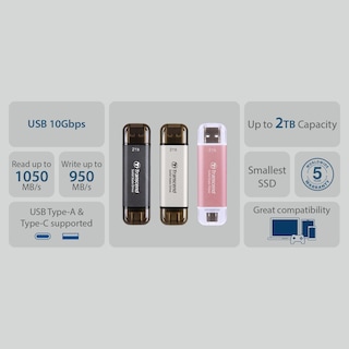 Foto 2 | Unidad De Estado Sólido Externa Transcend Esd310c 1tb Negra - Venta Internacional.
