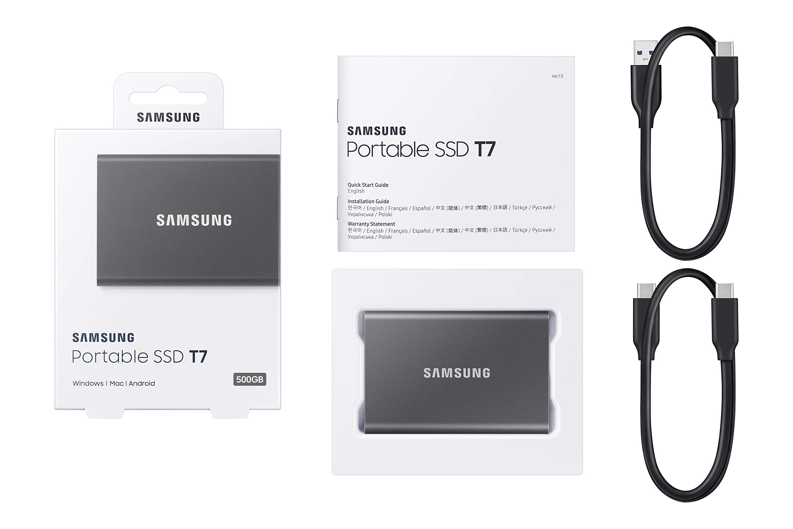 Foto 7 pulgar | Unidad De Estado Sólido Externa Samsung T7 1tb Usb 3.2 Gen 2 Gray - Venta Internacional.