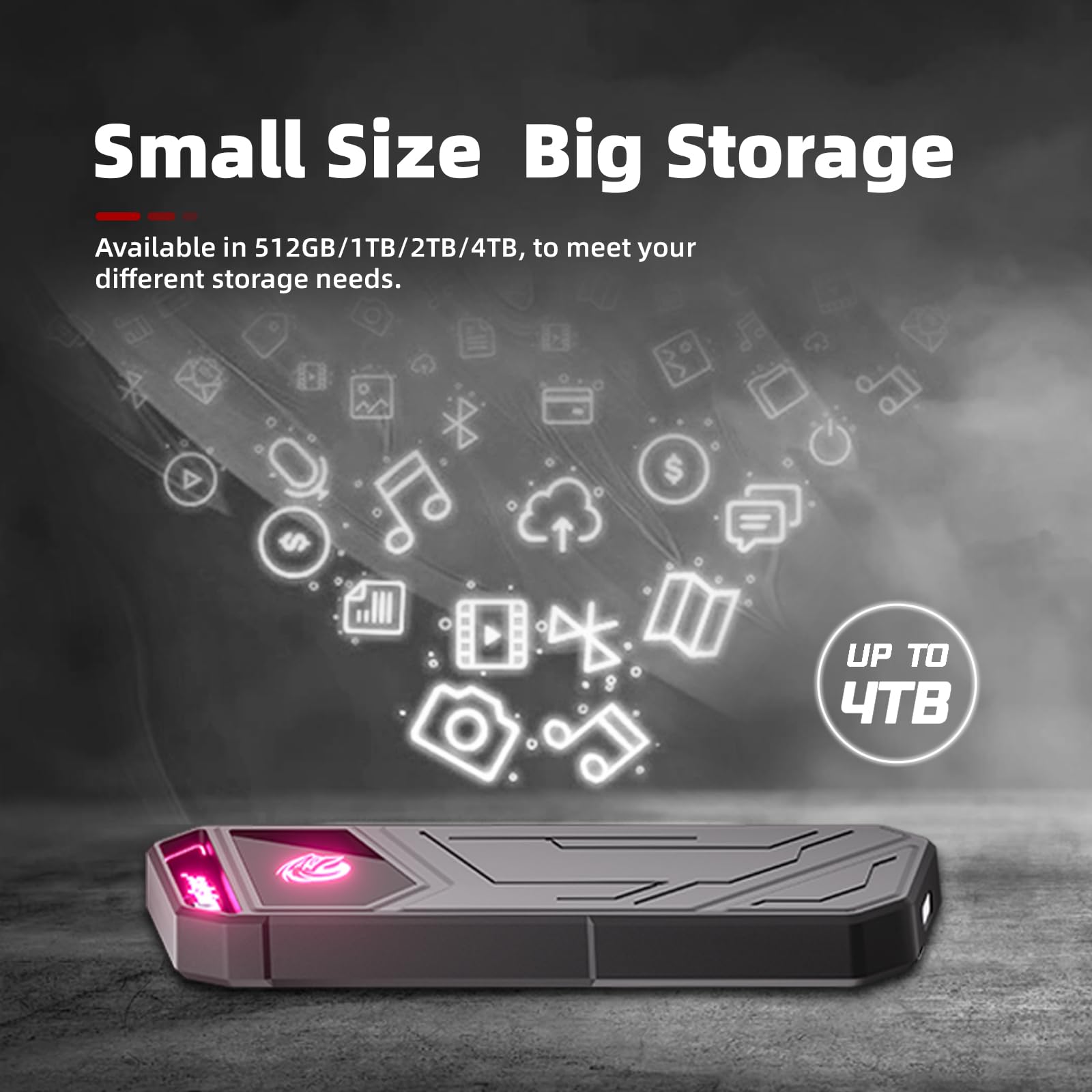 Foto 6 pulgar | Ssd Externo Portátil Kingspec Z5 De 4 Tb Con Luz Rgb De 2100 Mb/s - Venta Internacional.
