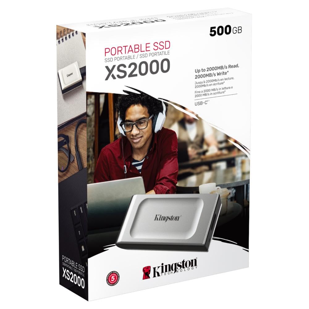 Foto 3 | Ssd Portátil Kingston Xs2000 De 500 Gb Con Usb-c 3.2 Gen 2x2 - Venta Internacional.