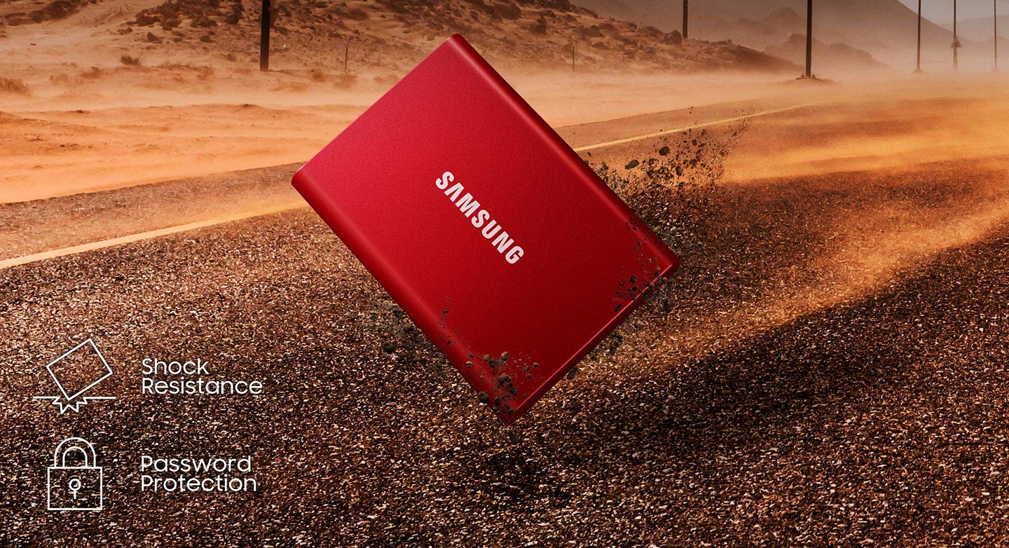 Foto 7 pulgar | Ssd Portátil Samsung T7 500 Gb Usb 3.2 Gen2 1050 Mb/s Rojo - Venta Internacional.
