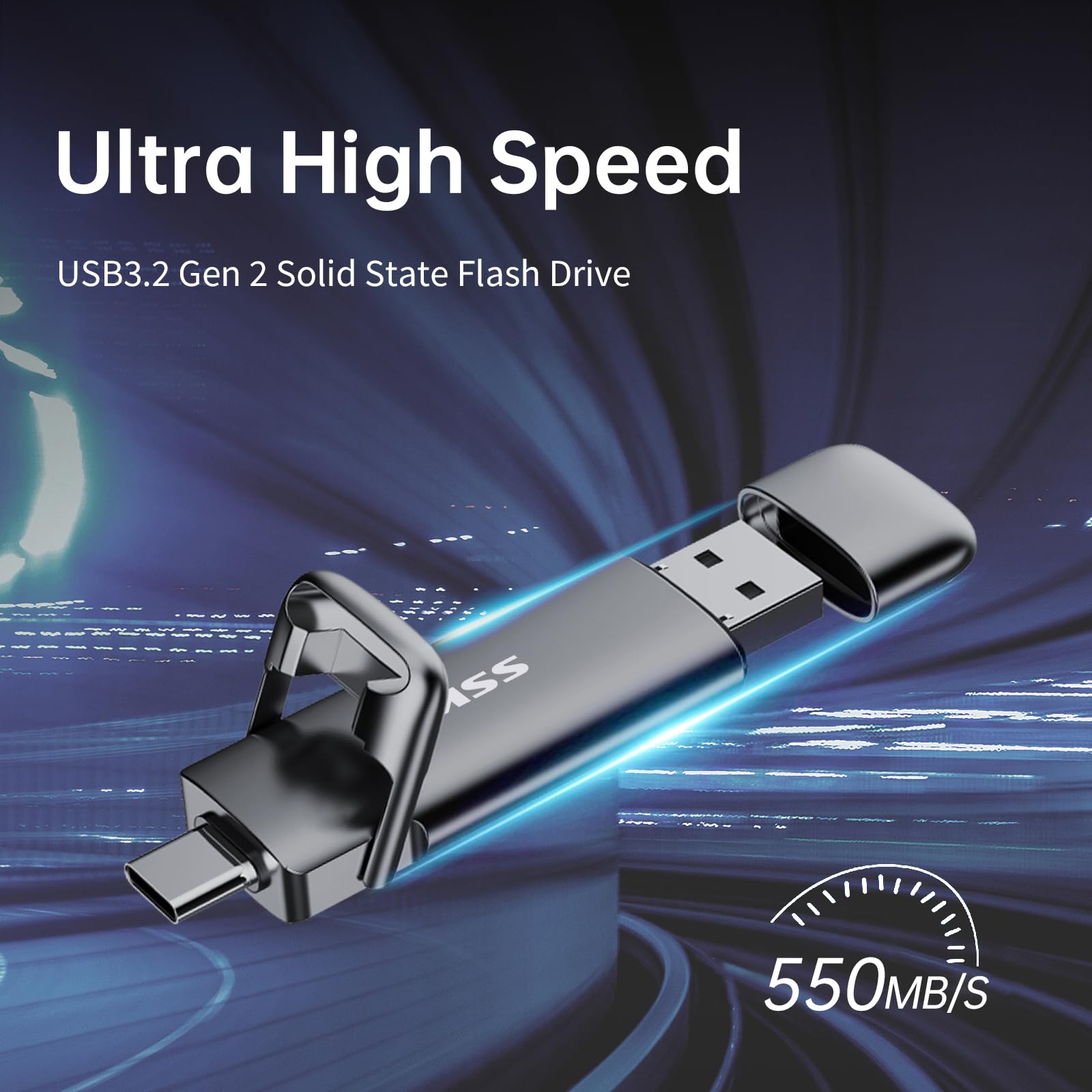 Foto 3 pulgar | Unidad Usb Ssd Ssk Externa De 1 Tb Usb Tipo C+ Usb A 3.2 Gen2 - Venta Internacional.