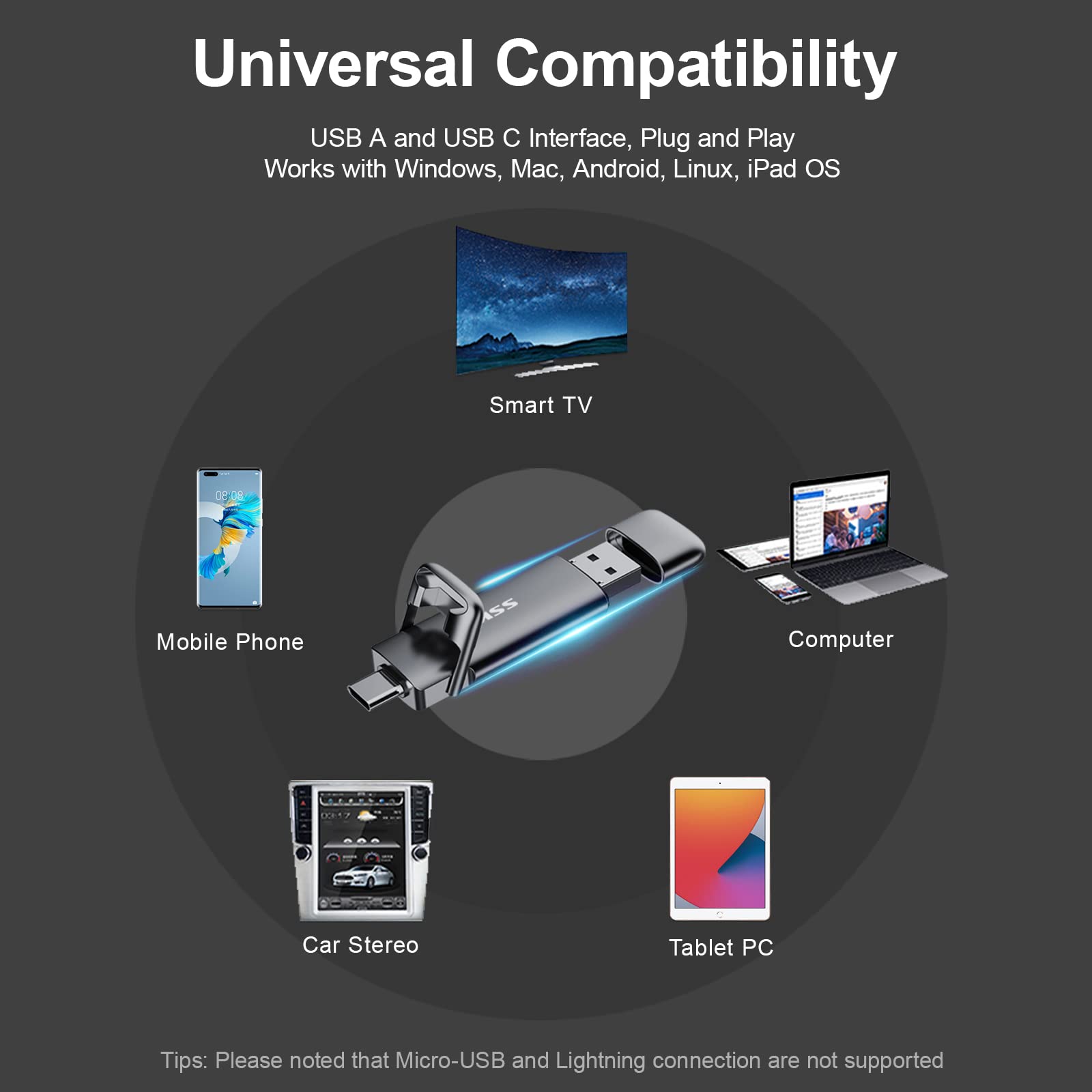 Foto 6 pulgar | Unidad Usb Ssd Ssk Externa De 1 Tb Usb Tipo C+ Usb A 3.2 Gen2 - Venta Internacional.