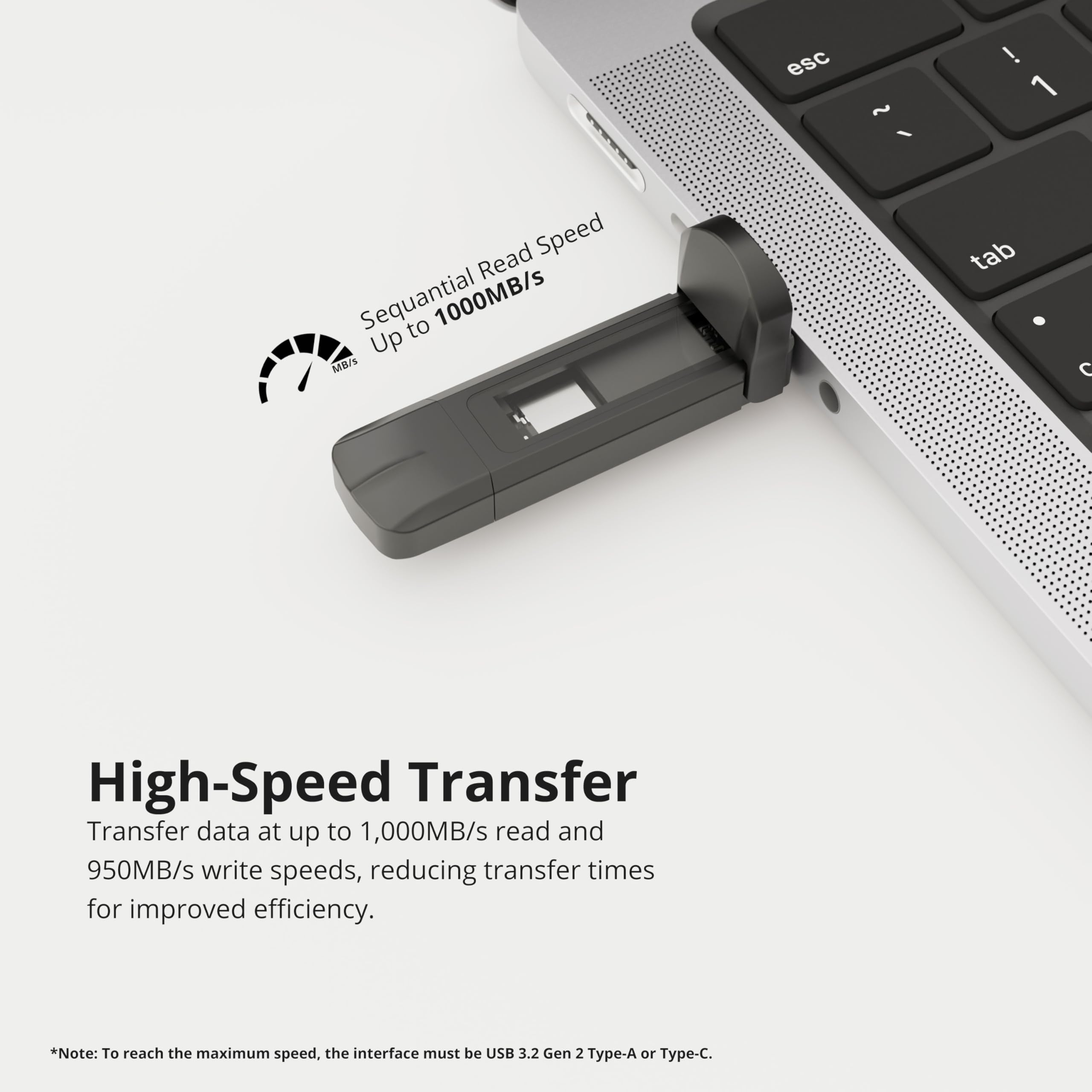Foto 4 pulgar | Ssd Portátil Timetec 256gb Usb 3.2 Gen 2 Tipo C/a Para Iphone - Venta Internacional.