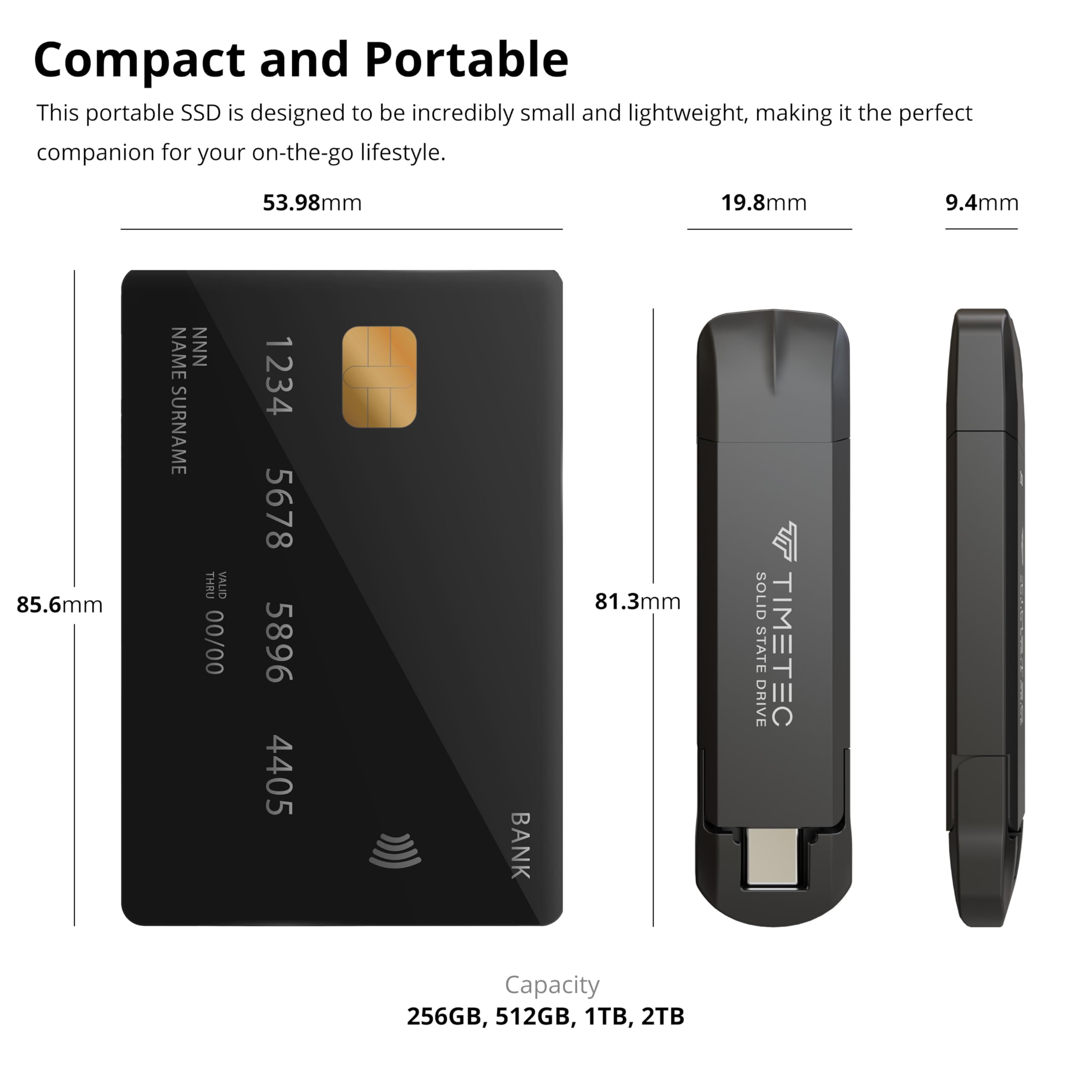 Foto 4 | Ssd Portátil Timetec 256gb Usb 3.2 Gen 2 Tipo C/a Para Iphone - Venta Internacional.