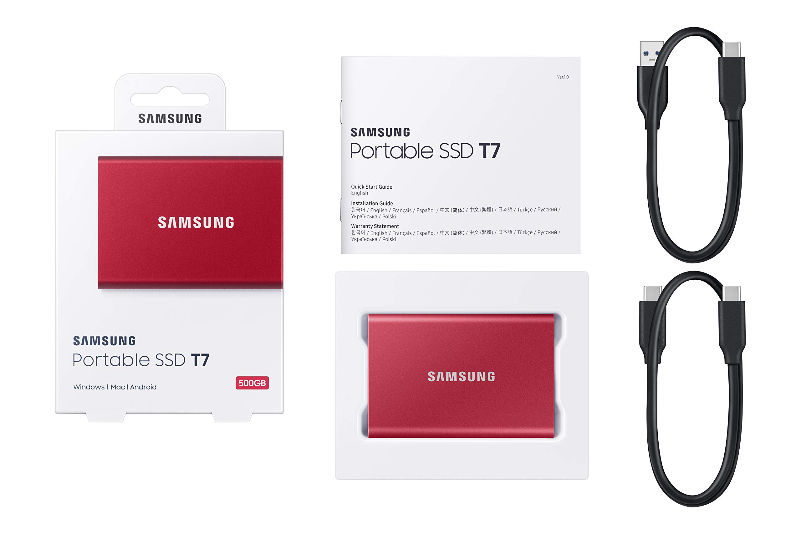 Foto 5 pulgar | Ssd Samsung T7 Portátil Usb 3.2 Gen. 2 Ssd Externo De 500 Gb - Venta Internacional.