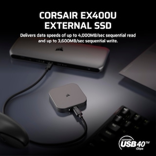 Foto 2 | Ssd Externo Portátil Corsair Ex400u 1tb Usb4 Type-c Gris - Venta Internacional.