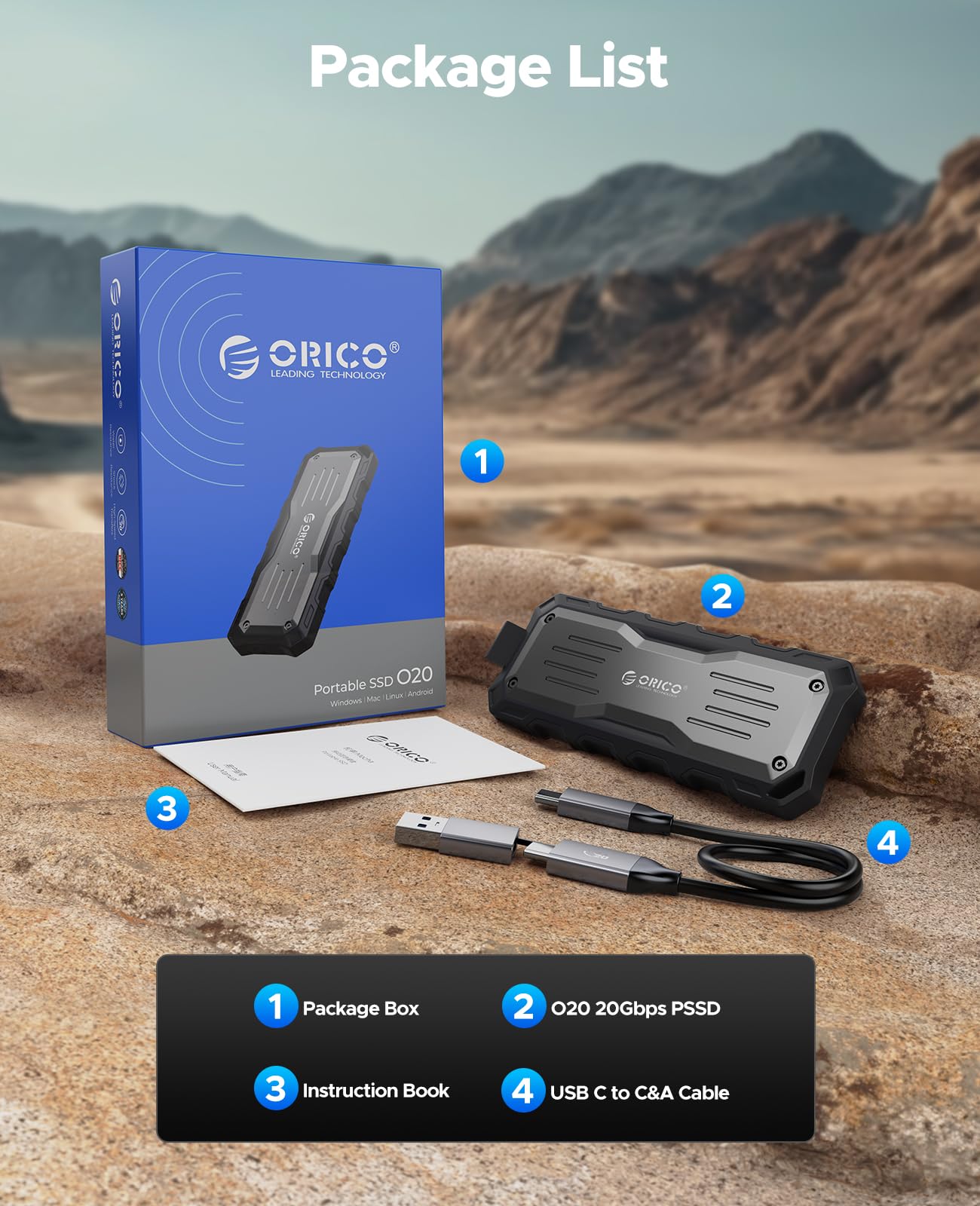 Foto 8 pulgar | Ssd Externo Orico O20 De 1 Tb Hasta 2000 Mb/s, Resistente Al Agua Y Al Polvo - Venta Internacional.