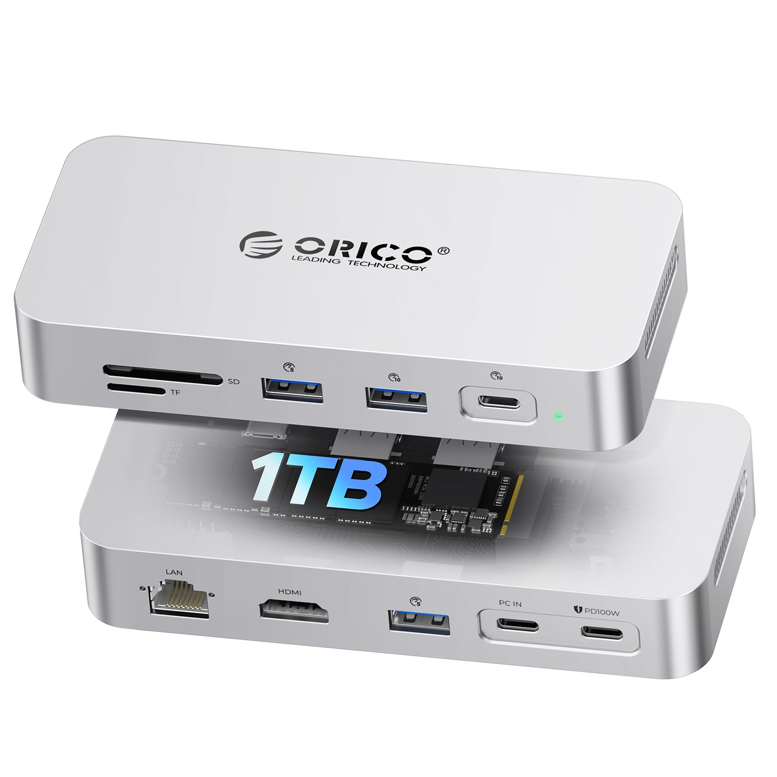 Estación De Acoplamiento Ssd Externa Orico Sj10 De 1 Tb Con Hub 10 En 1 - Venta Internacional.