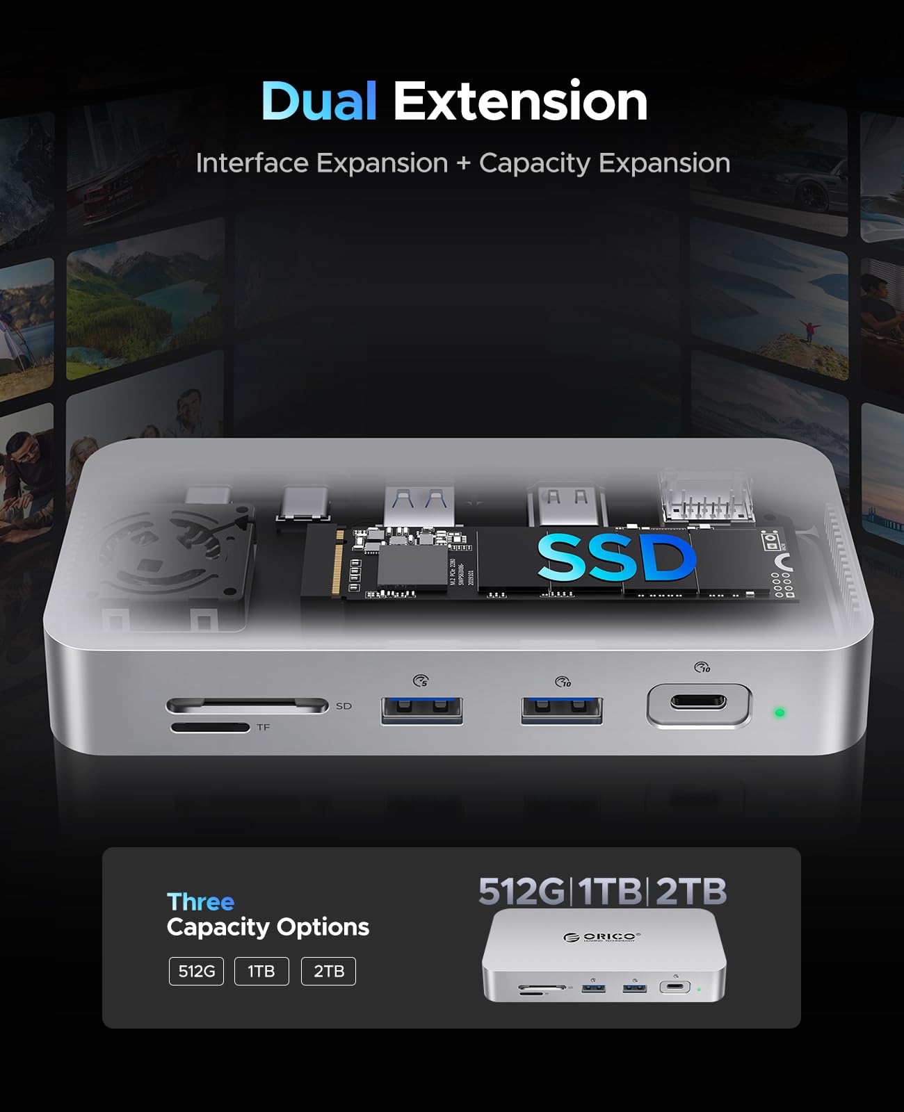 Foto 4 pulgar | Estación De Acoplamiento Ssd Externa Orico Sj10 De 1 Tb Con Hub 10 En 1 - Venta Internacional.