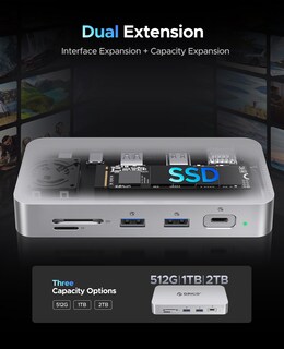 Foto 3 | Estación De Acoplamiento Ssd Externa Orico Sj10 De 1 Tb Con Hub 10 En 1 - Venta Internacional.