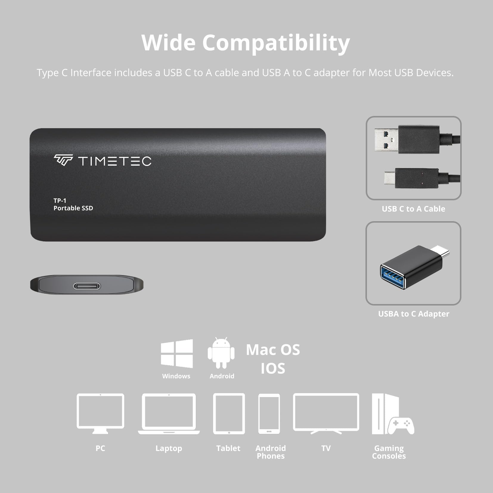 Foto 5 pulgar | Ssd Externo Portátil Timetec 512 Gb Usb 3.2 Gen2 Tipo C - Venta Internacional.