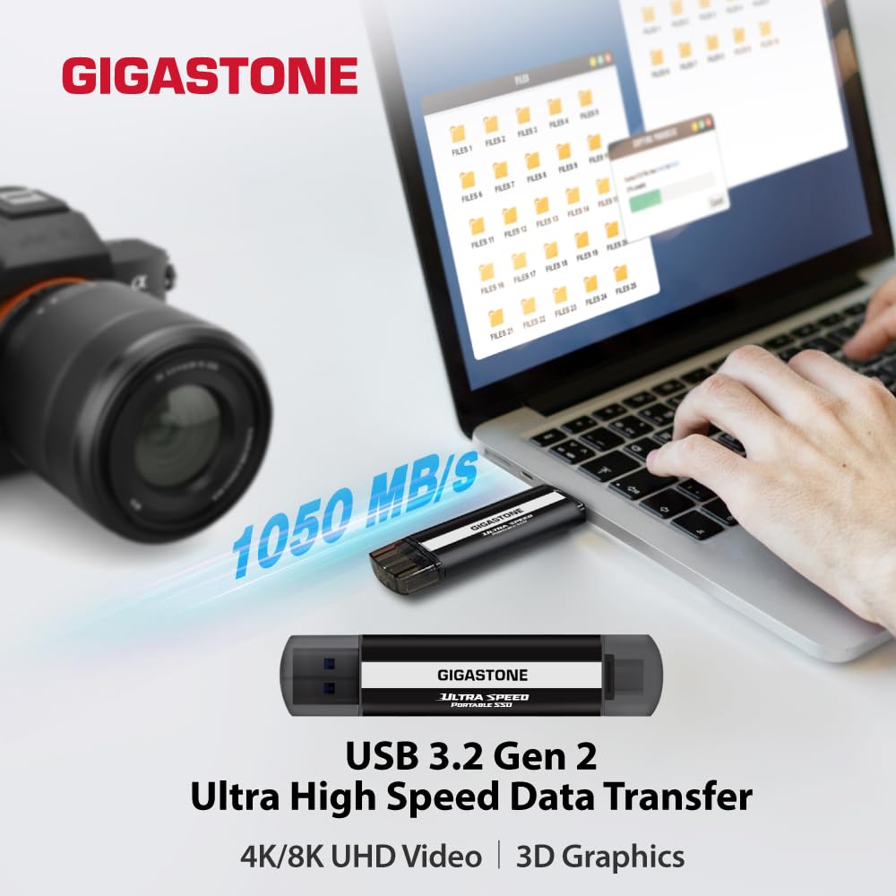 Foto 2 | Ssd Externo Gigastone 500 Gb Usb-c Y Usb-a 1050 Mb/s Ps5 - Venta Internacional.