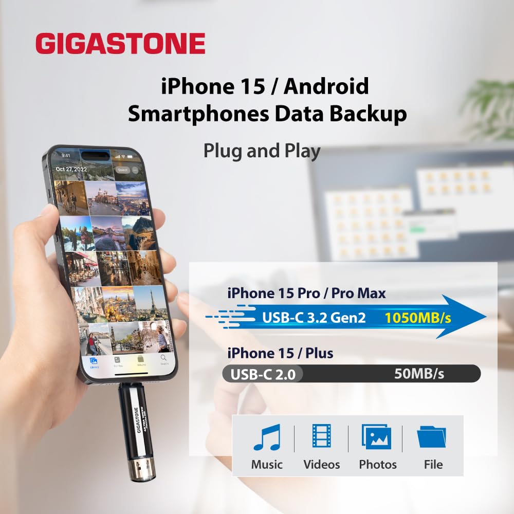 Foto 3 | Ssd Externo Gigastone 500 Gb Usb-c Y Usb-a 1050 Mb/s Ps5 - Venta Internacional.
