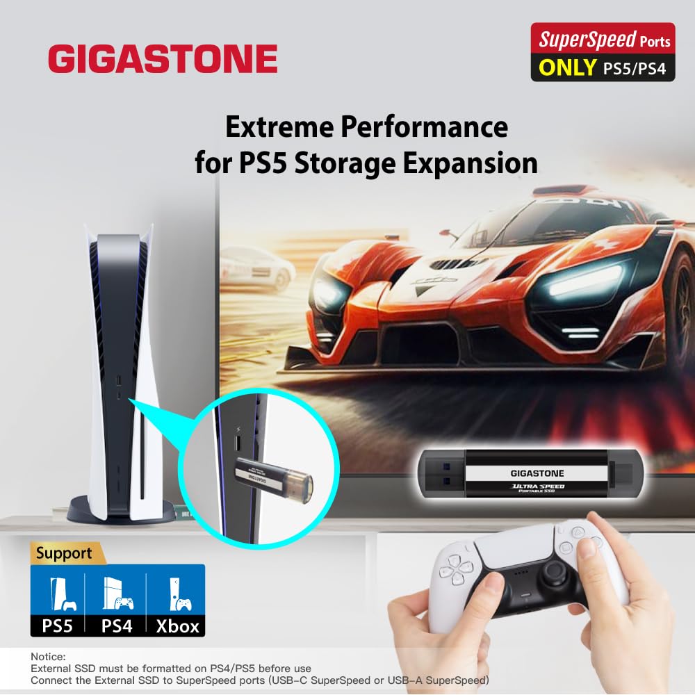 Foto 4 | Ssd Externo Gigastone 500 Gb Usb-c Y Usb-a 1050 Mb/s Ps5 - Venta Internacional.
