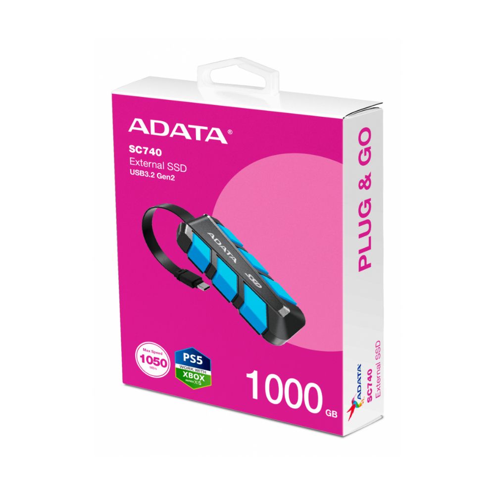 Foto 4 | Disco Duro Externo Adata Sc740 1tb Usb-c 3.1 Negro/azul Para Xbox Series X|s
