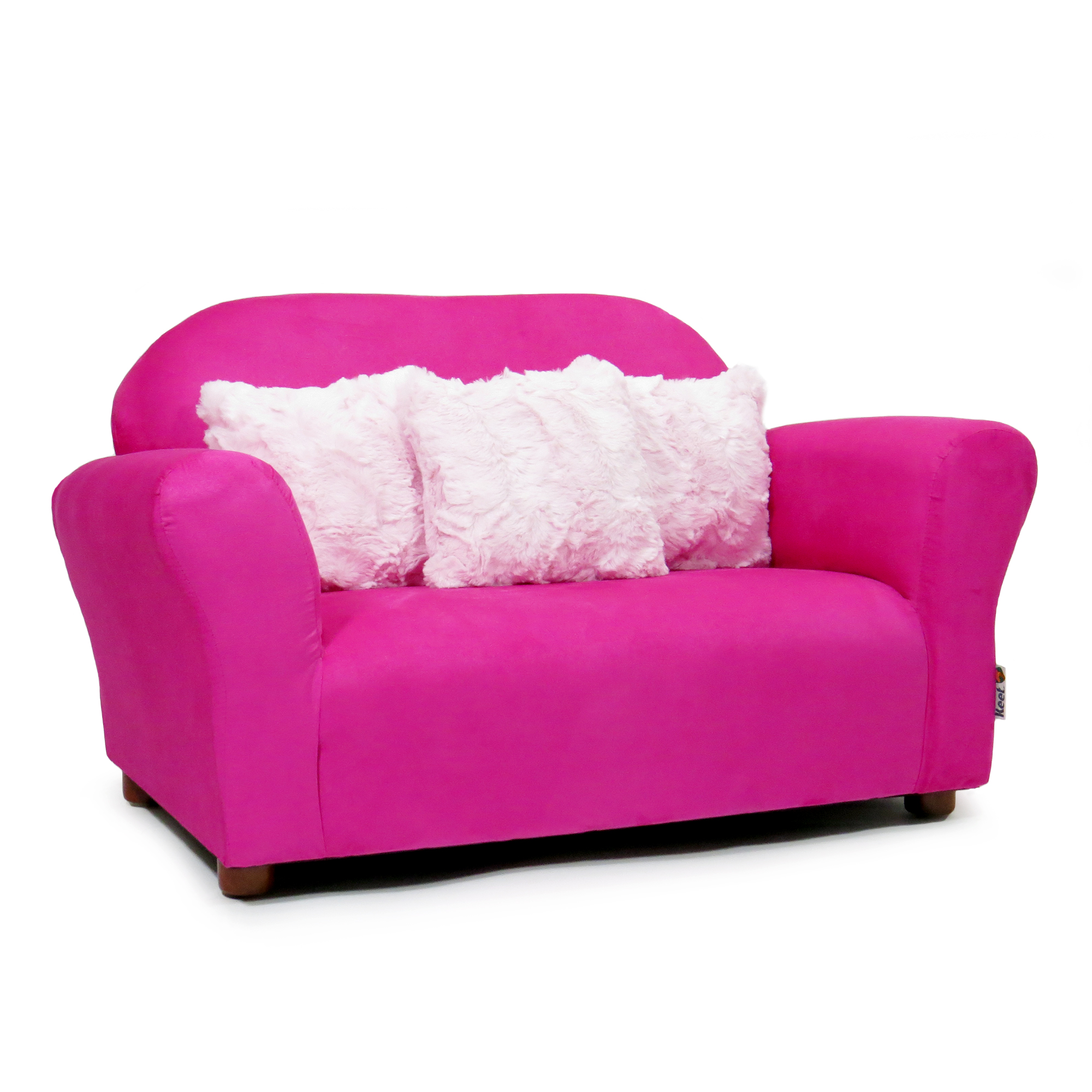 Foto 3 pulgar | Sofá Infantil Plush Rosa Microsuede con 3 Almohadas Stella