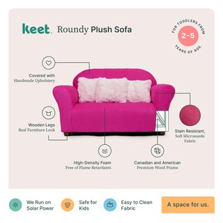 Foto 5 | Sofá Infantil Plush Rosa Microsuede con 3 Almohadas Stella