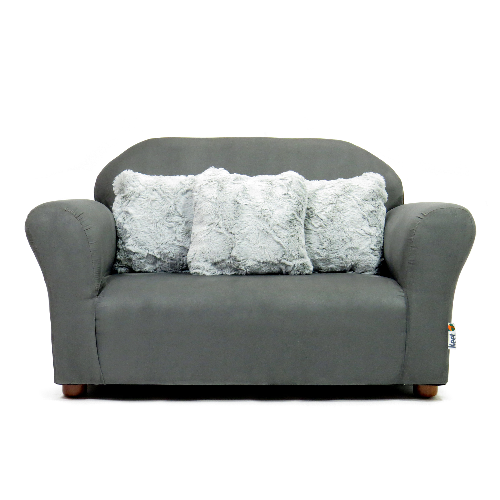 Foto 1 | Sofá Infantil Keet Incluye 3 Almohadas Stella Peluche Gris