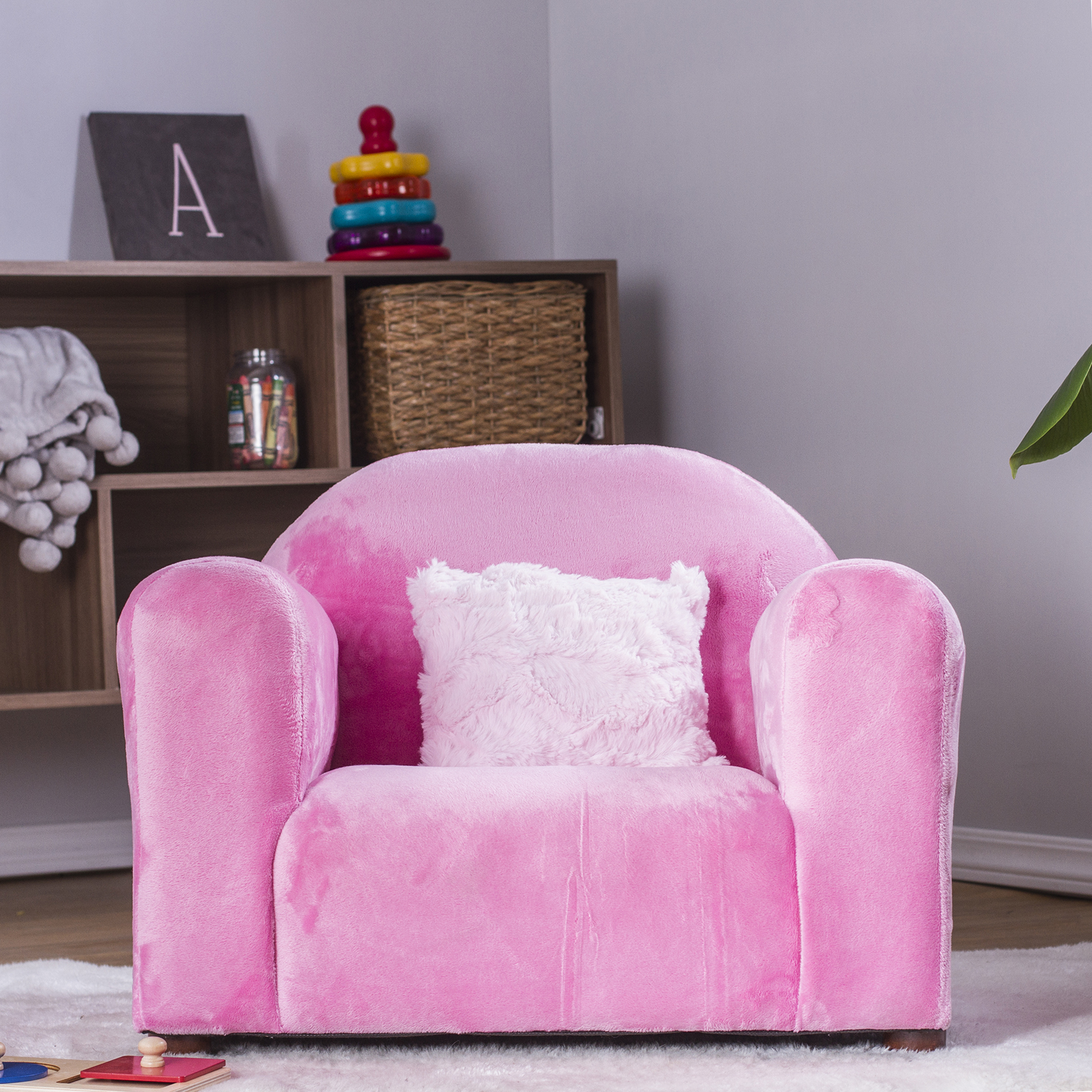 Foto 4 pulgar | Sofa Infantil Marca Keet,  Cozy Chair Microsuede Pink, Incluye Gratis Almohada Stella Rosa De Peluche