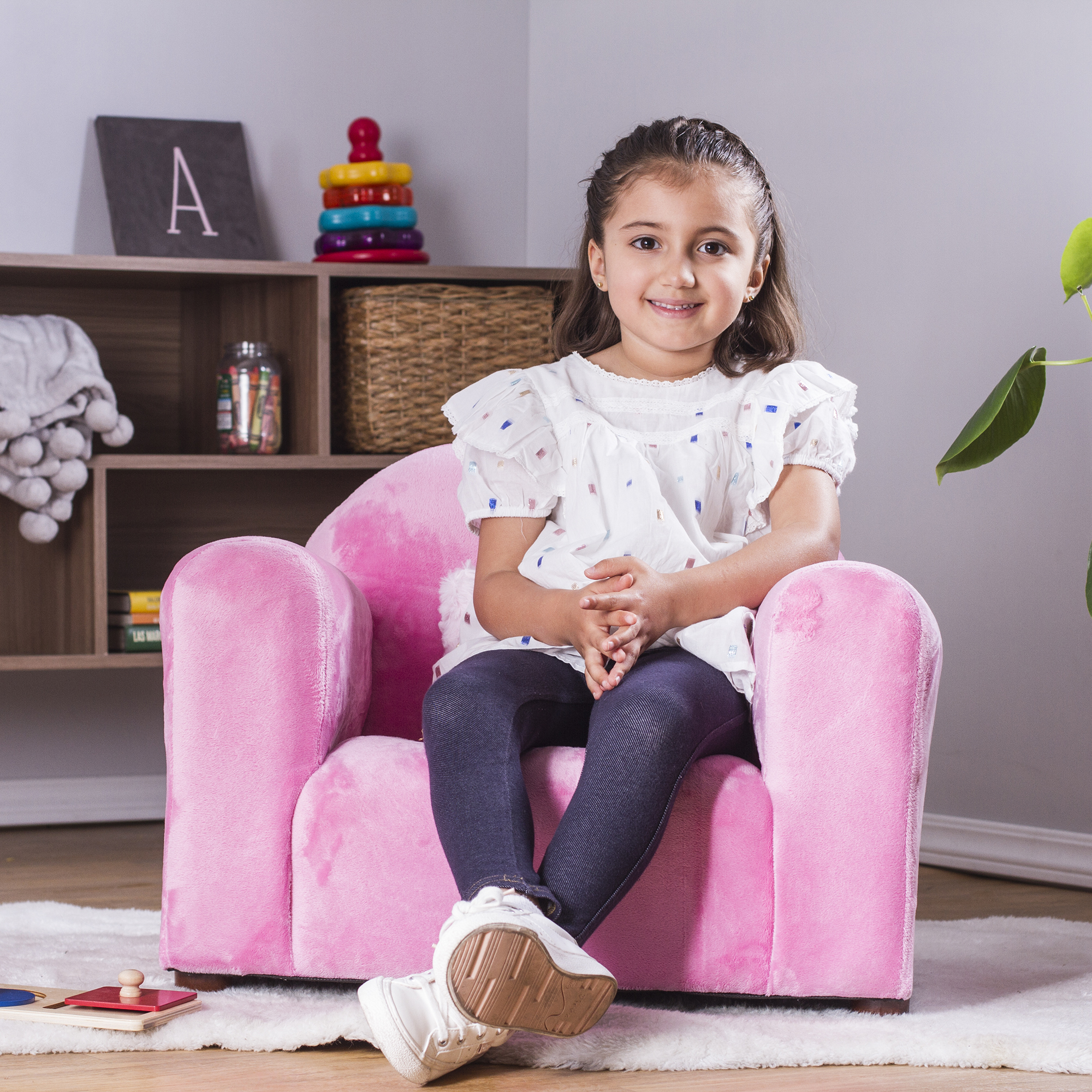 Foto 6 | Sofa Infantil Marca Keet,  Cozy Chair Microsuede Pink, Incluye Gratis Almohada Stella Rosa De Peluche