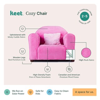 Foto 7 | Sofa Infantil Marca Keet, Cozy Chair Microsuede Pink, Incluye Gratis Almohada Stella Rosa De Peluche