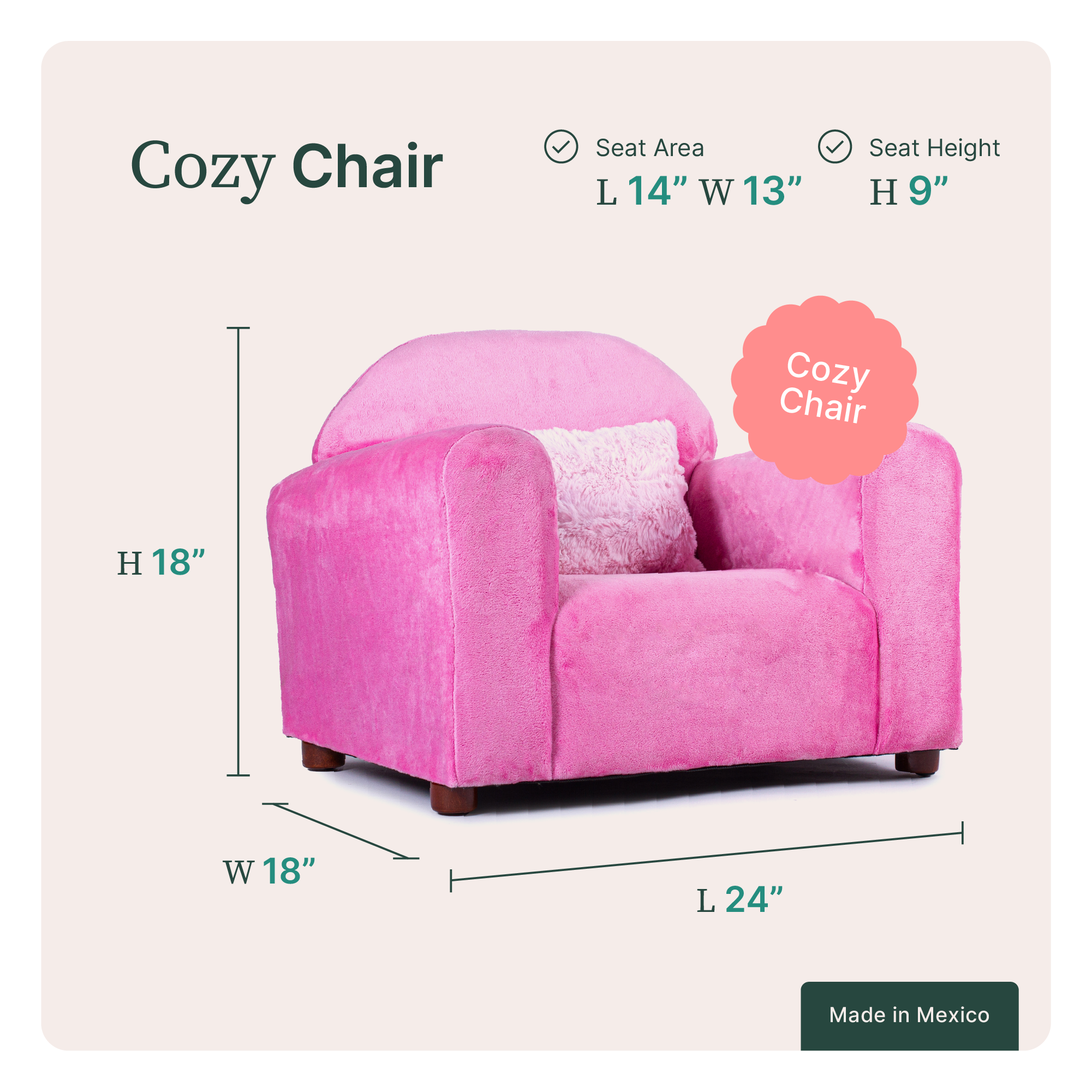 Foto 9 pulgar | Sofa Infantil Marca Keet,  Cozy Chair Microsuede Pink, Incluye Gratis Almohada Stella Rosa De Peluche