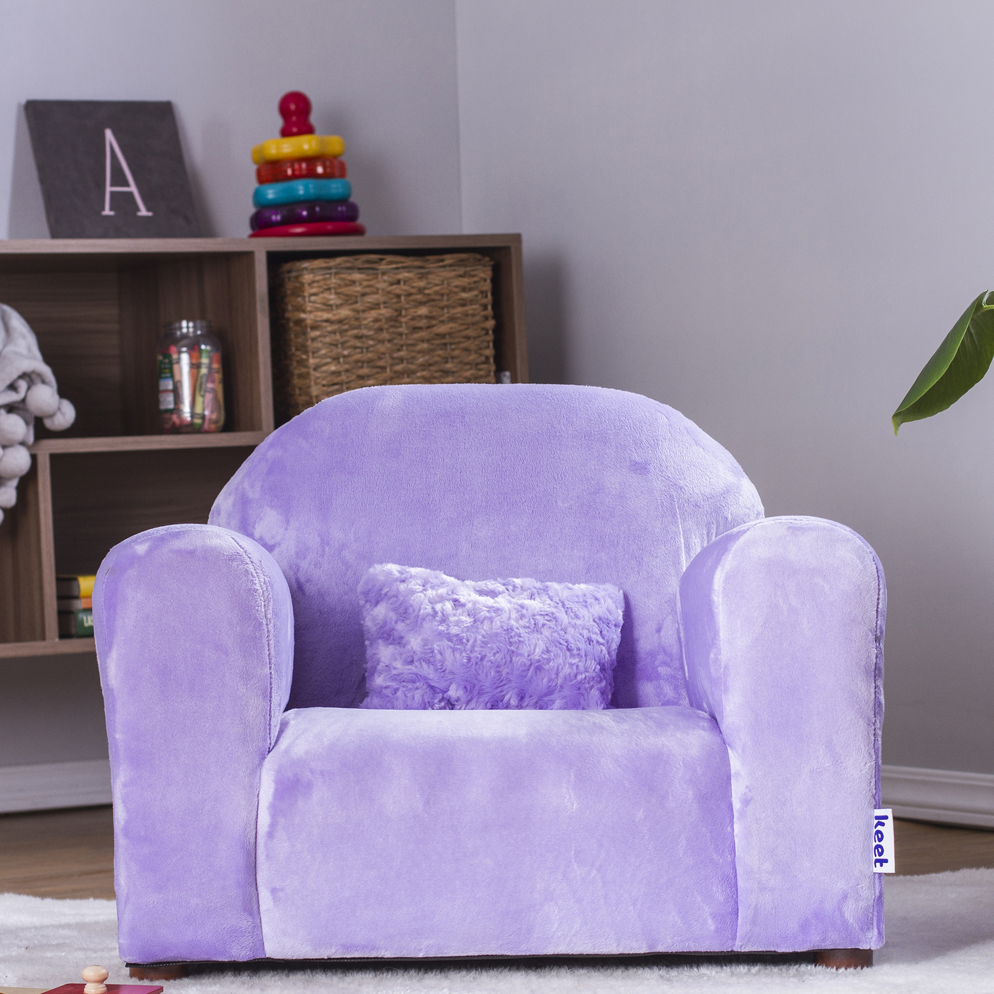 Foto 4 pulgar | Sofa Infantil Marca Keet, Cozy Chair Lavender Incluye Gratis 1 Almohada Stella Lavanda De Peluche