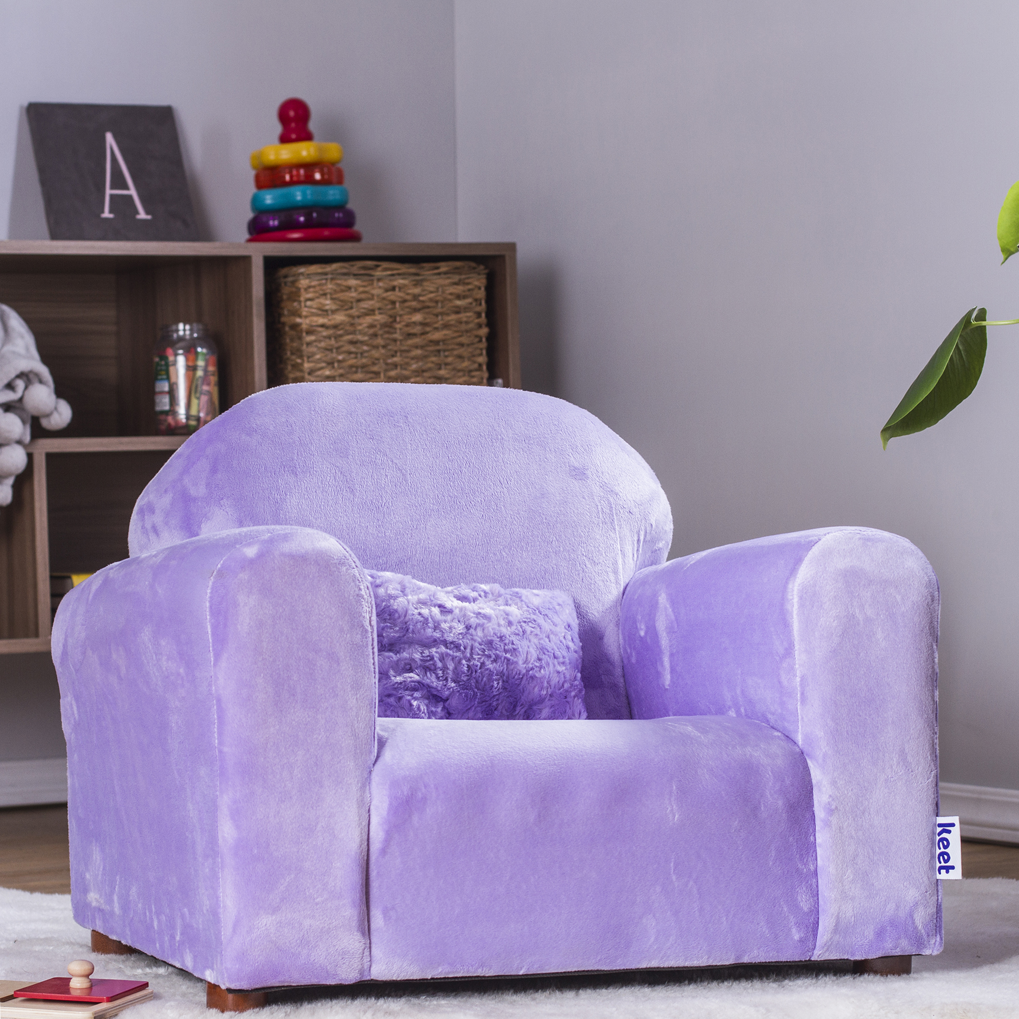 Foto 5 pulgar | Sofa Infantil Marca Keet, Cozy Chair Lavender Incluye Gratis 1 Almohada Stella Lavanda De Peluche