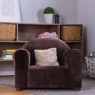 Foto 3 | Sofá Infantil Forrado en Microsuede Chocolate con 4 Patas Extraíble de Madera Incluye Chojín