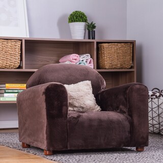 Foto 4 | Sofá Infantil Forrado en Microsuede Chocolate con 4 Patas Extraíble de Madera Incluye Chojín